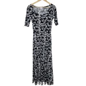 LuLaRoe Black and White Midi Dress